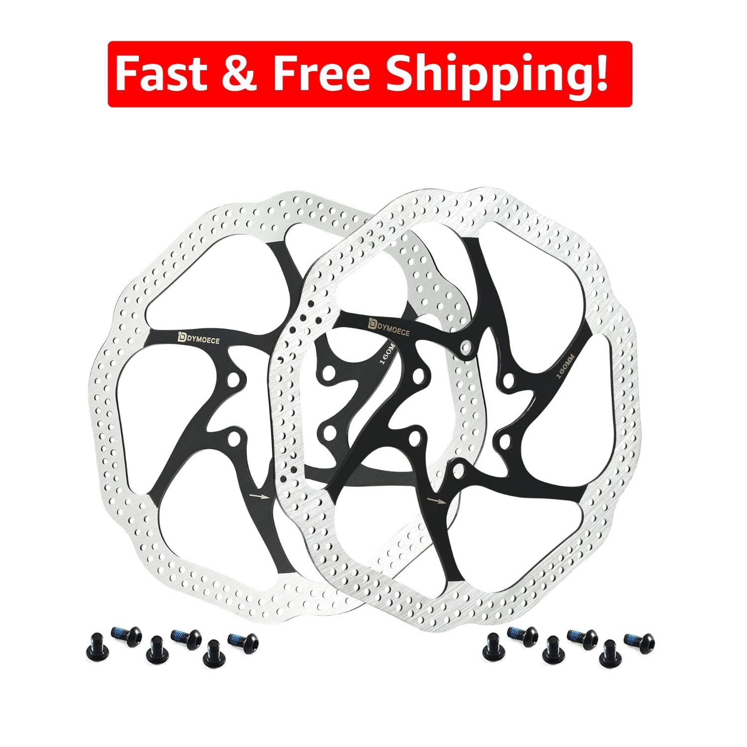 160mm Bike Disc Brake Rotors with Hollow Design for Heat Dissipation – Set of 2