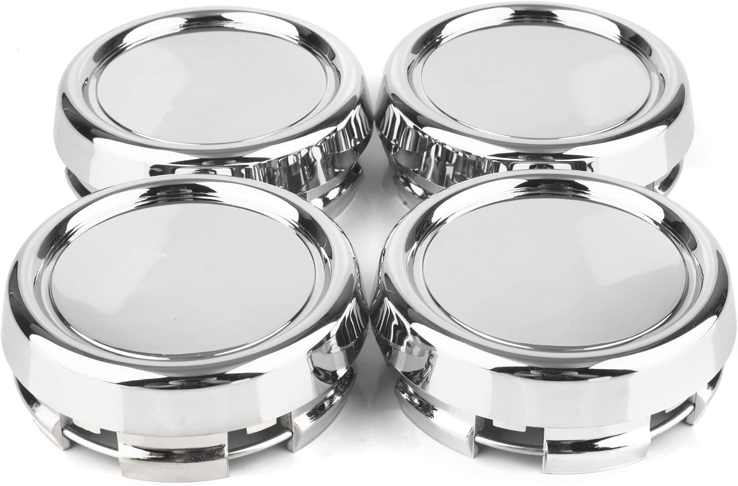 RT 4pcs 79mm Wheel Center Caps for OD: 79mm / 3.11″, ID: 71.6mm / 2.82″ Chrome