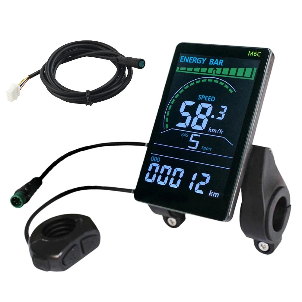 M6C Electric Bike LCD Display Meter Color Screen 5pin Waterproof Connector UART2