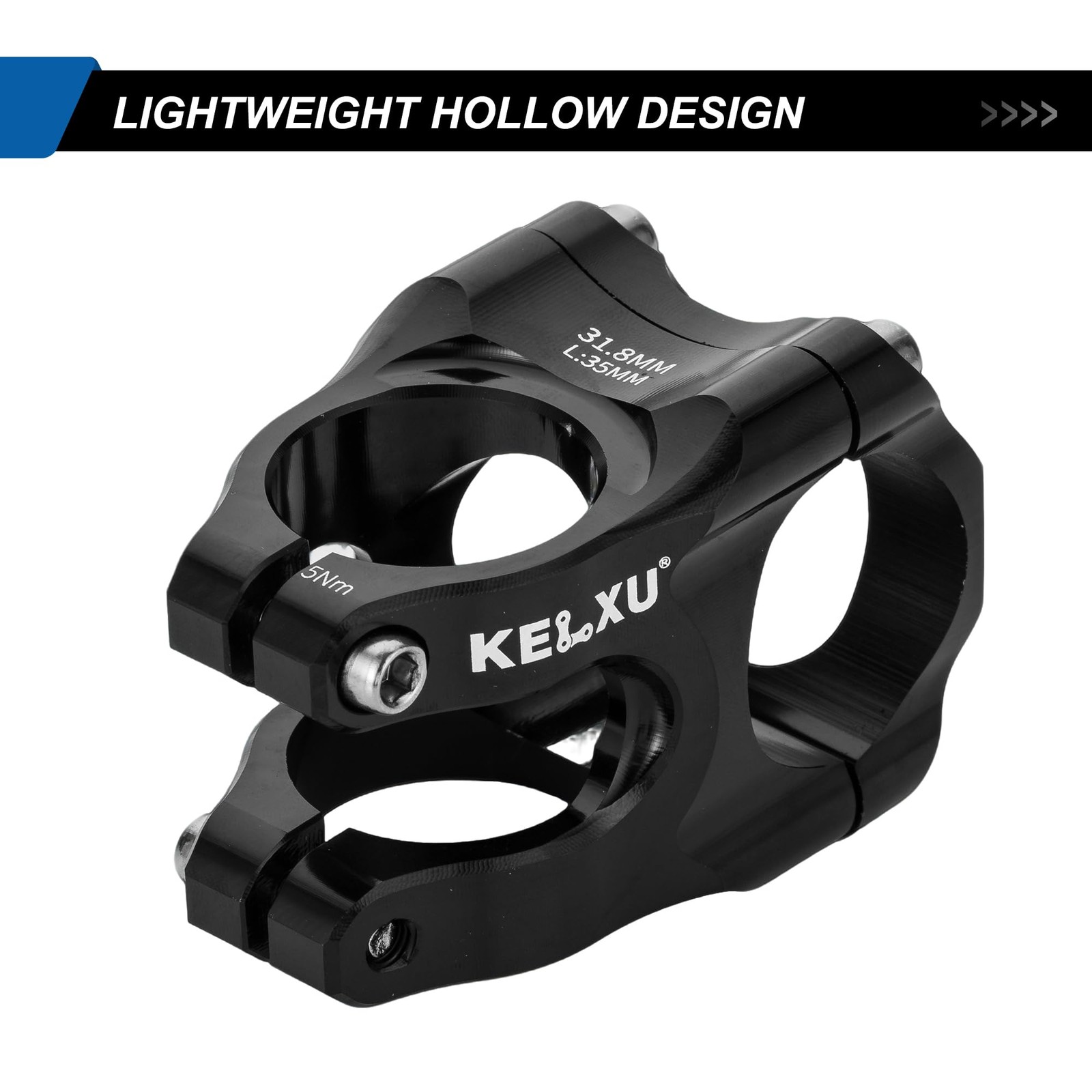 Kelxu Bike Stem 31.8 Lightweight CNC Aluminum Alloy Short MTB Stem 35mm Handl…