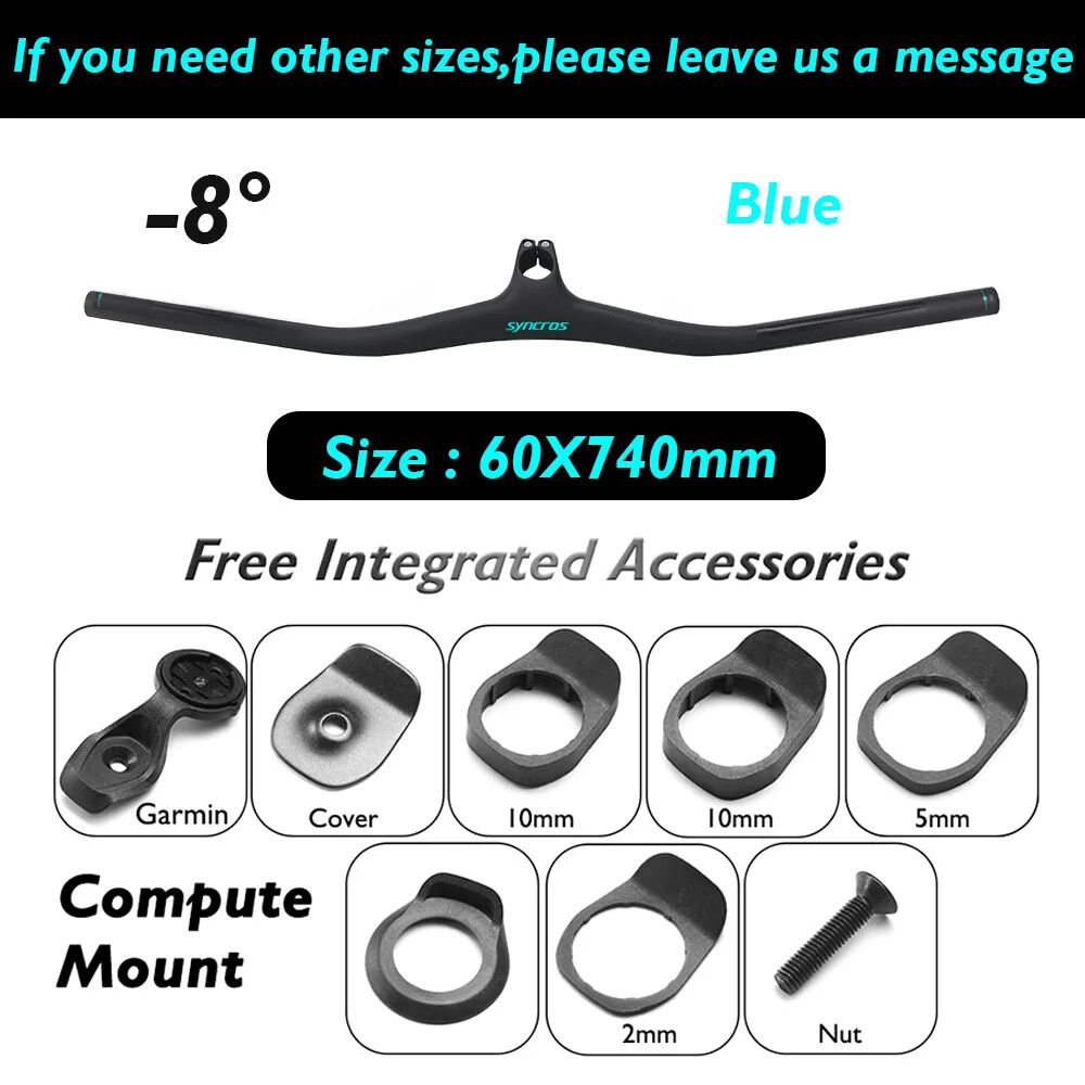 660 -740mm FRASER IC Carbon Fiber MTB Bicycle Handlebar Integrated with Stem