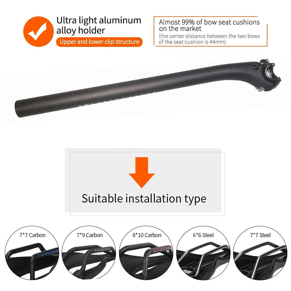 3K Carbon Fiber MTB Road bike Seatpost Bicycle Seat Tube 25.4-31.6mm 20 Offset