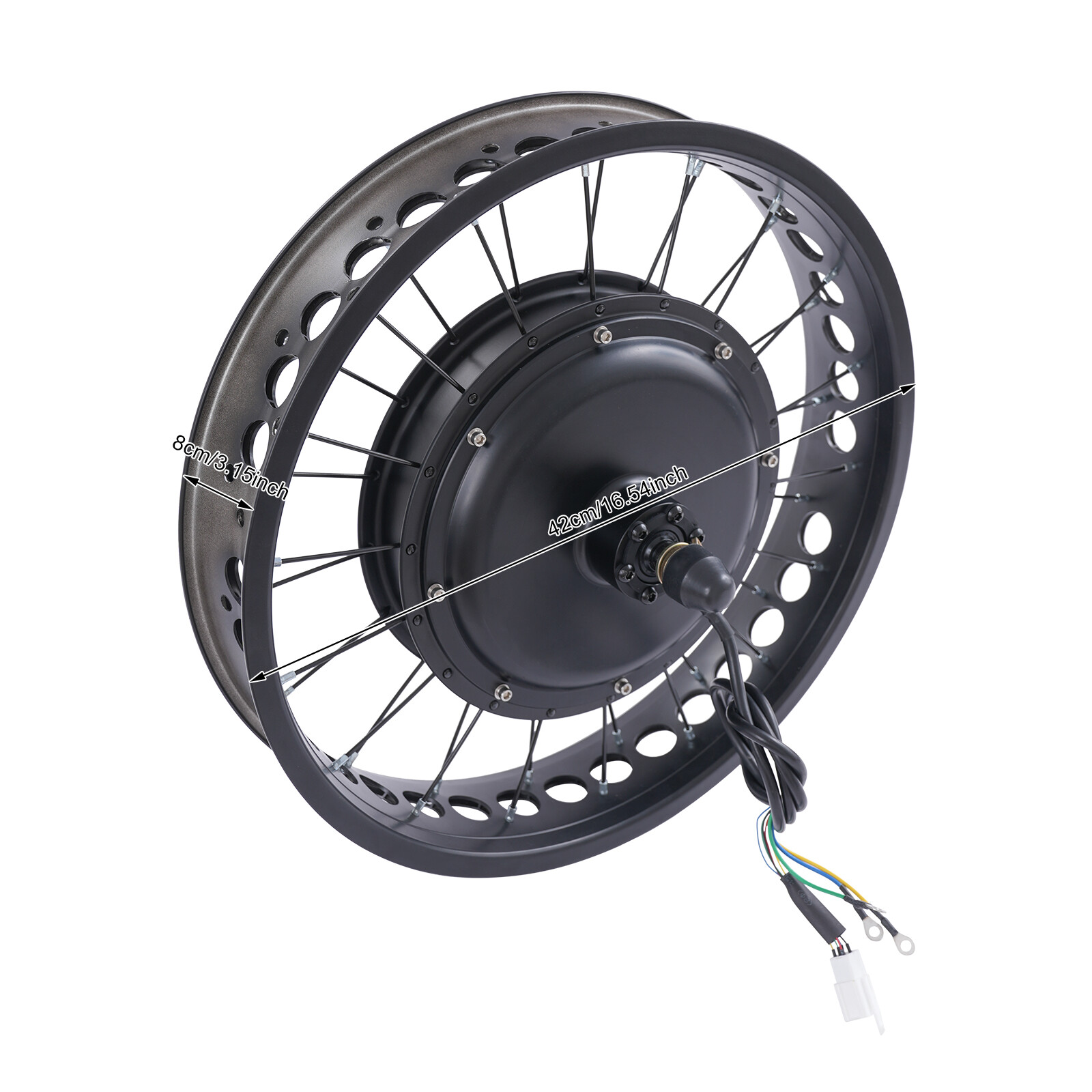 20″ 48V Fat Tire Electric Bike Rear Wheel Hub Motor Snow Bike Conversion Kit 2kW