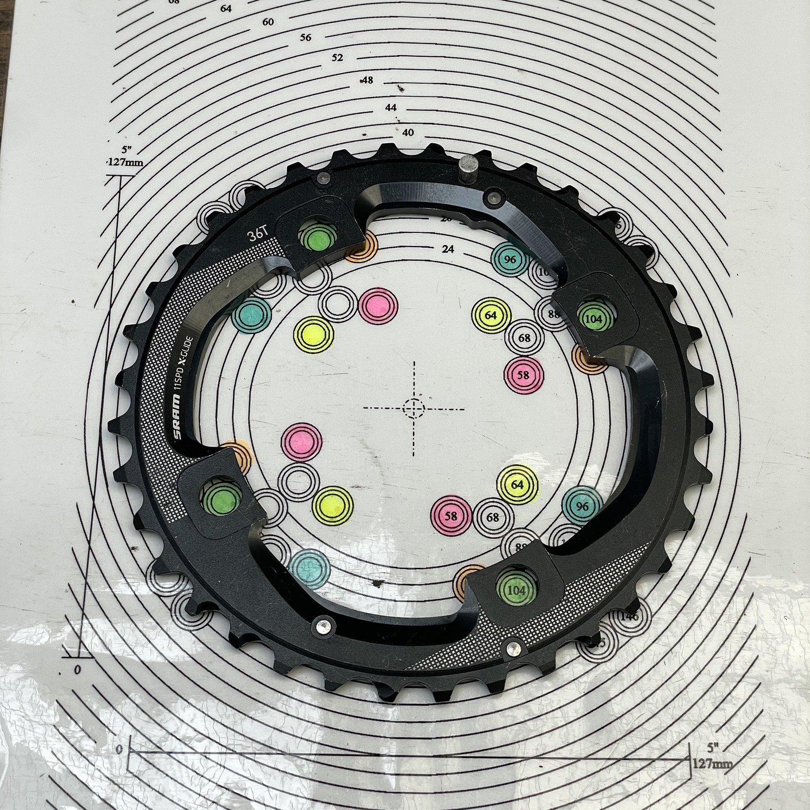 SRAM 36T Chainring 104 BCD 4-Arm Black Alloy 11 Speed X-Glide MTB 36 Tooth
