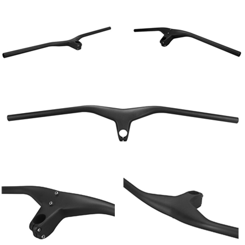 Carbon MTB Handlebar Integrated 7° Mountain Bike Handle Bar Riser Downhill 1-1/8