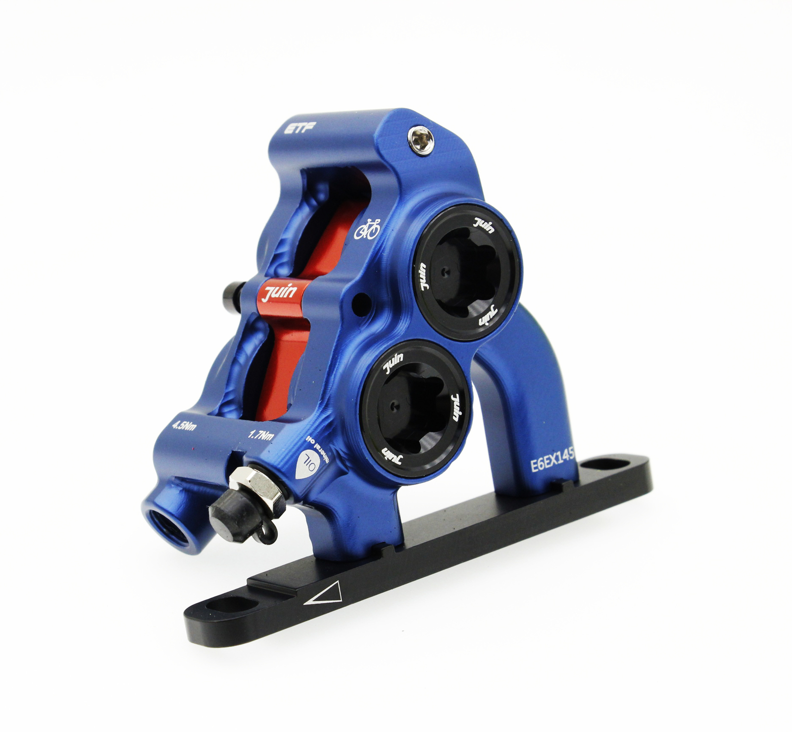 Blue Juin Tech ETF 4-Piston Flat Mount Brakes For Shimano Mineral Oil 160mm Set