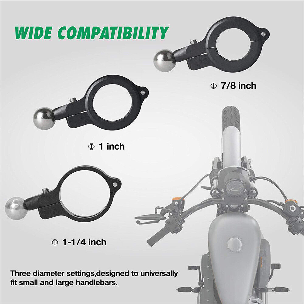 Motorcycle Bike ATV Cell Phone GPS Handlebar Mirror Mount Holder USB Charger
