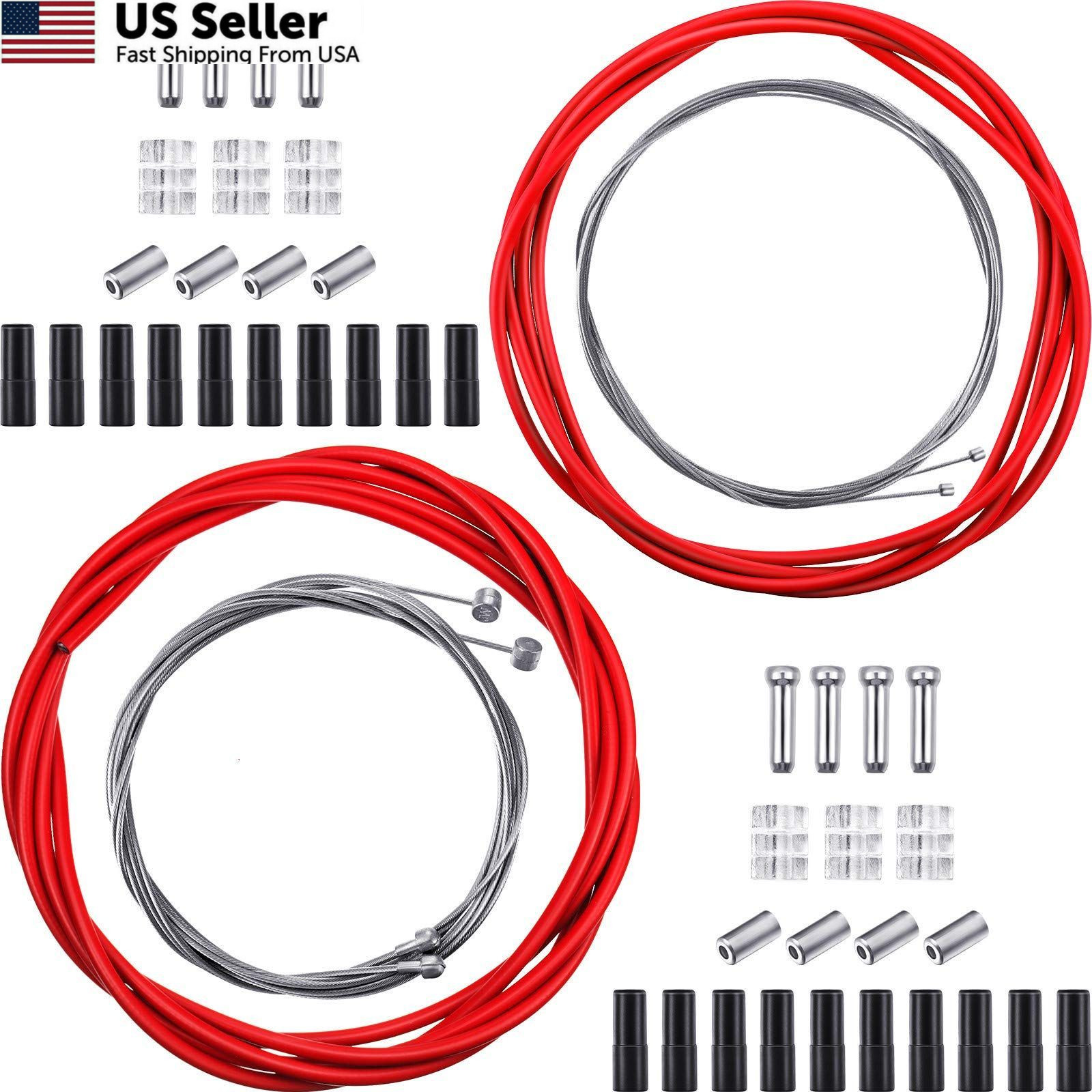 Boao Universal Bike Brake Cable Kit Derailleur Bicycle 250 centimeters, Red