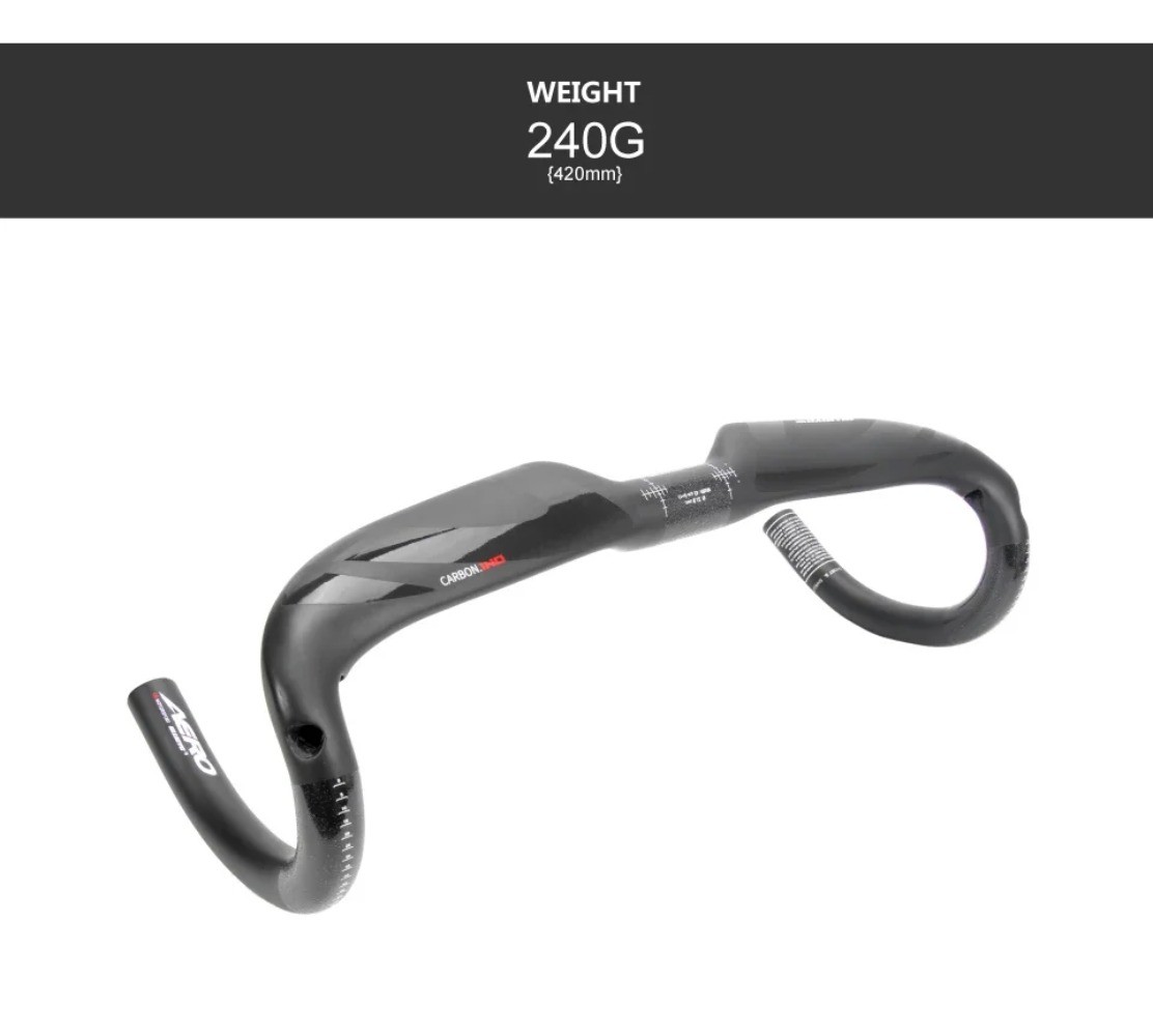 Carbon Fiber Road Bike Handlebar 31.8mm Diameter 360-440mm Bike Accessories