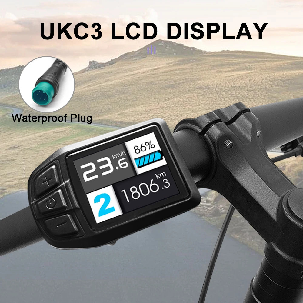 E-bike Display S866 S900 UKC1 LCD Display 24V-48V SM/Waterproof Connection Plug