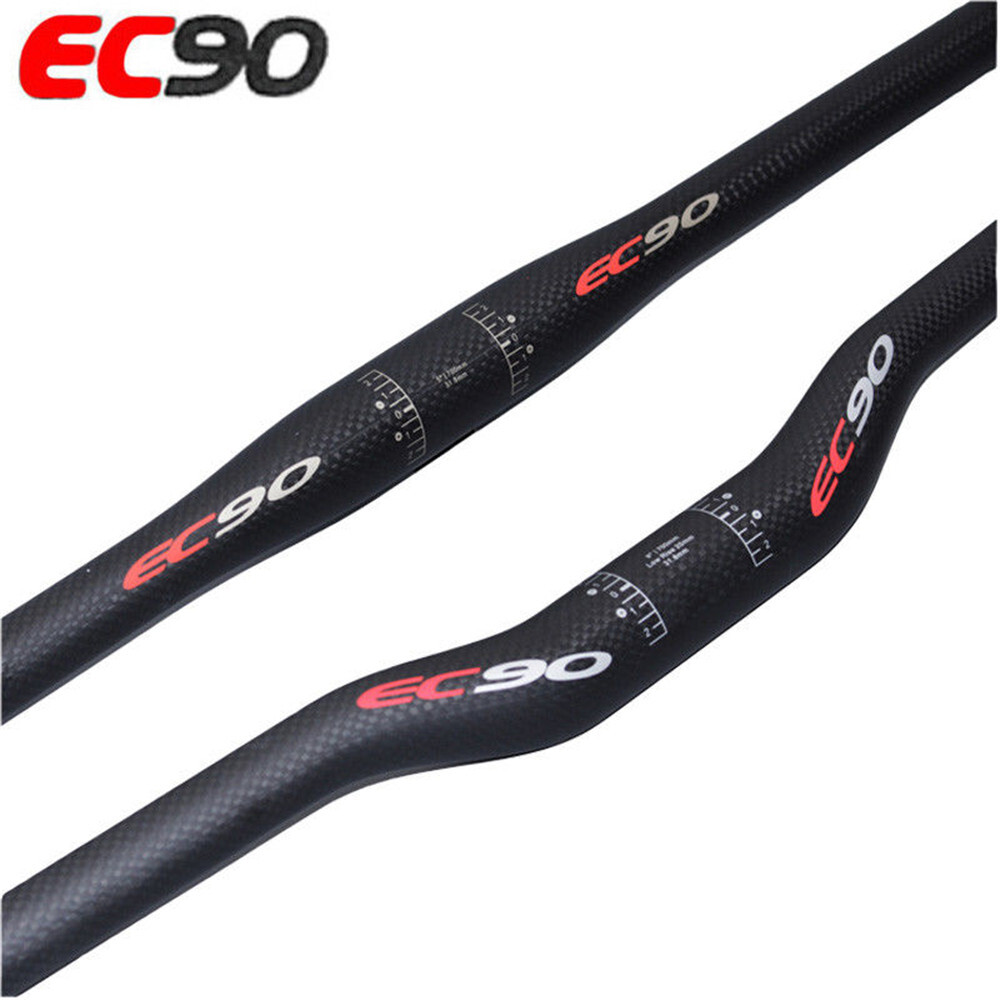 EC90 3K Full Carbon Fiber Mountain Bike Handlebar Flat/Riser Bar 31.8*600-760mm