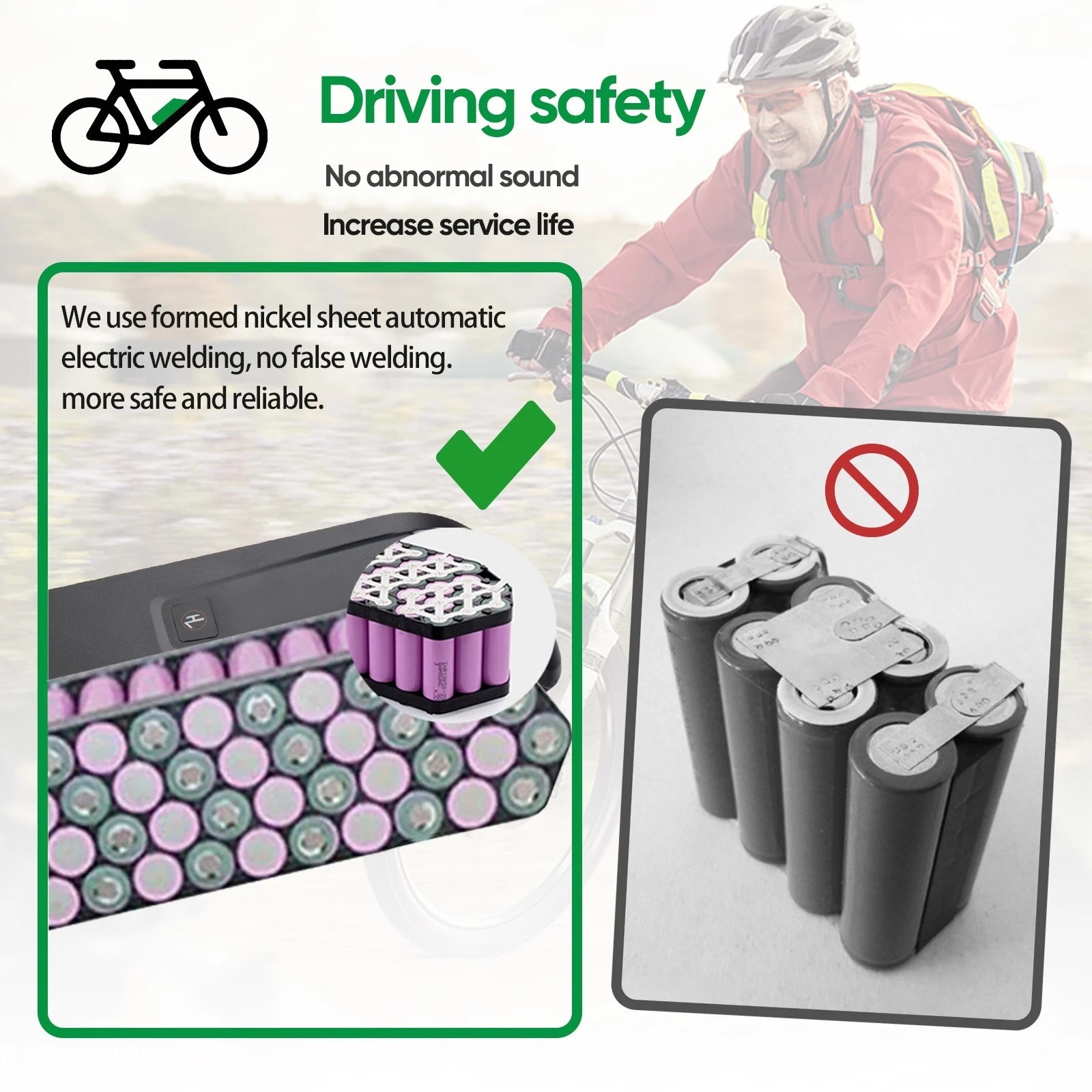 5 PIN 36V/48V/52V bicycle lithium battery 10Ah/15Ah/20Ah for ≤2000W bike Motors