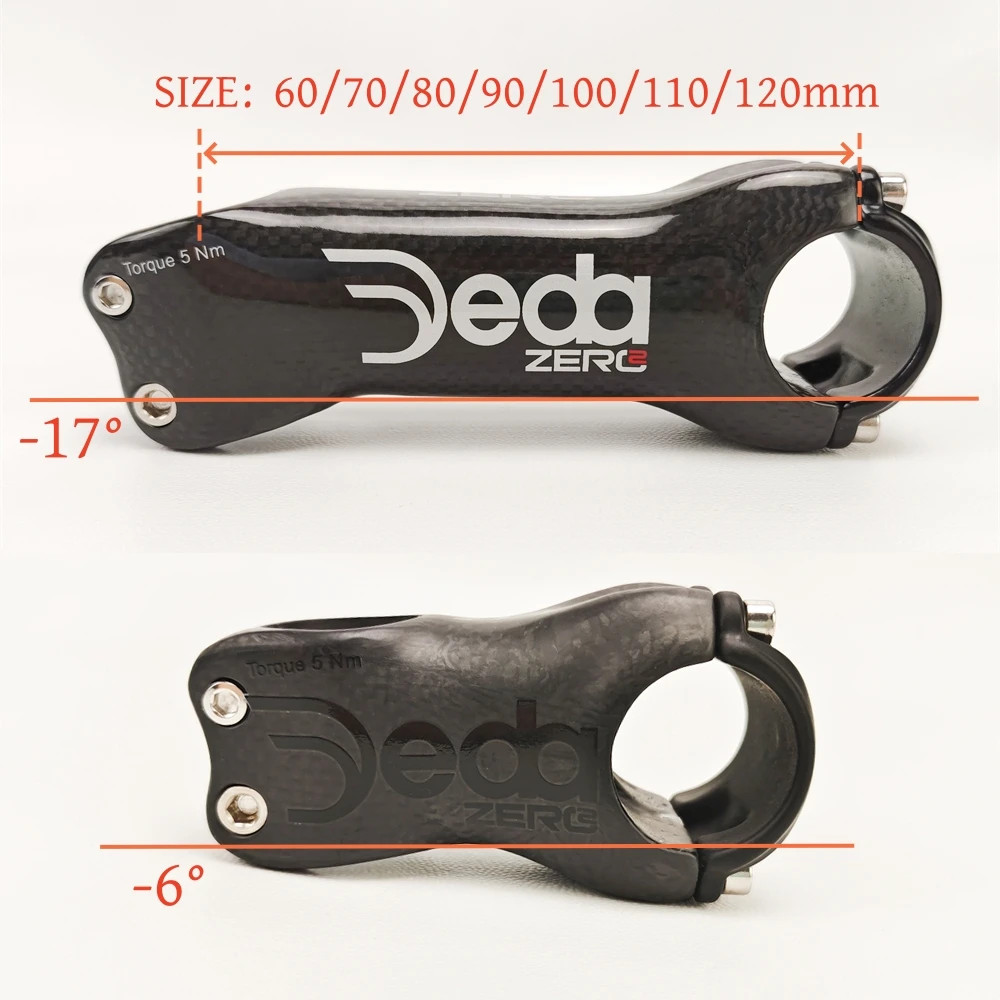 Carbon Fiber MTB Road Bicycle Stem 6/17 Degrees 31.8 * 60-120mm Bicycle Parts