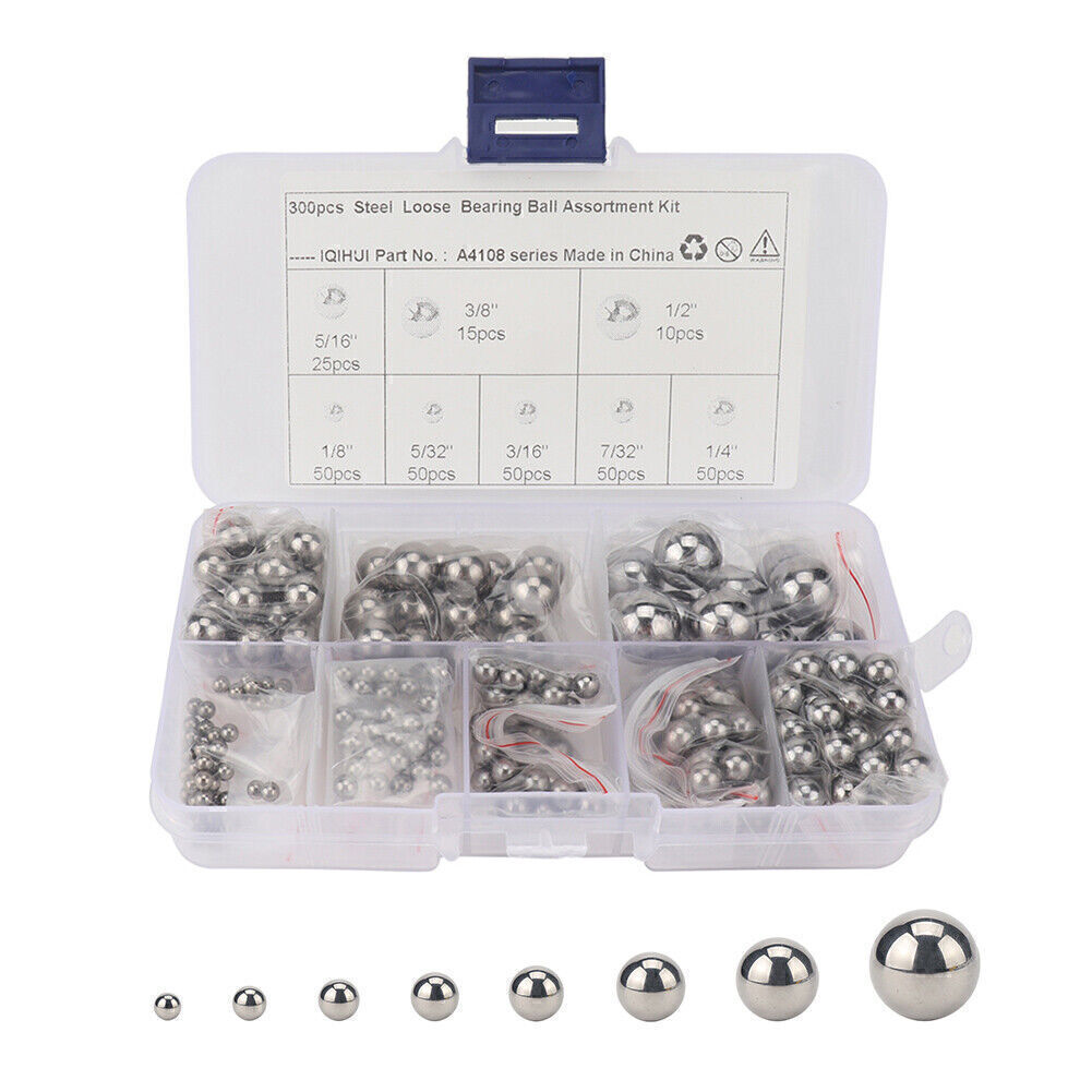 300 Steel Ball Assorted Loose Bicycle Bearing Ball 3/8″,5/16″,5/32″, 1/2″,3/16″