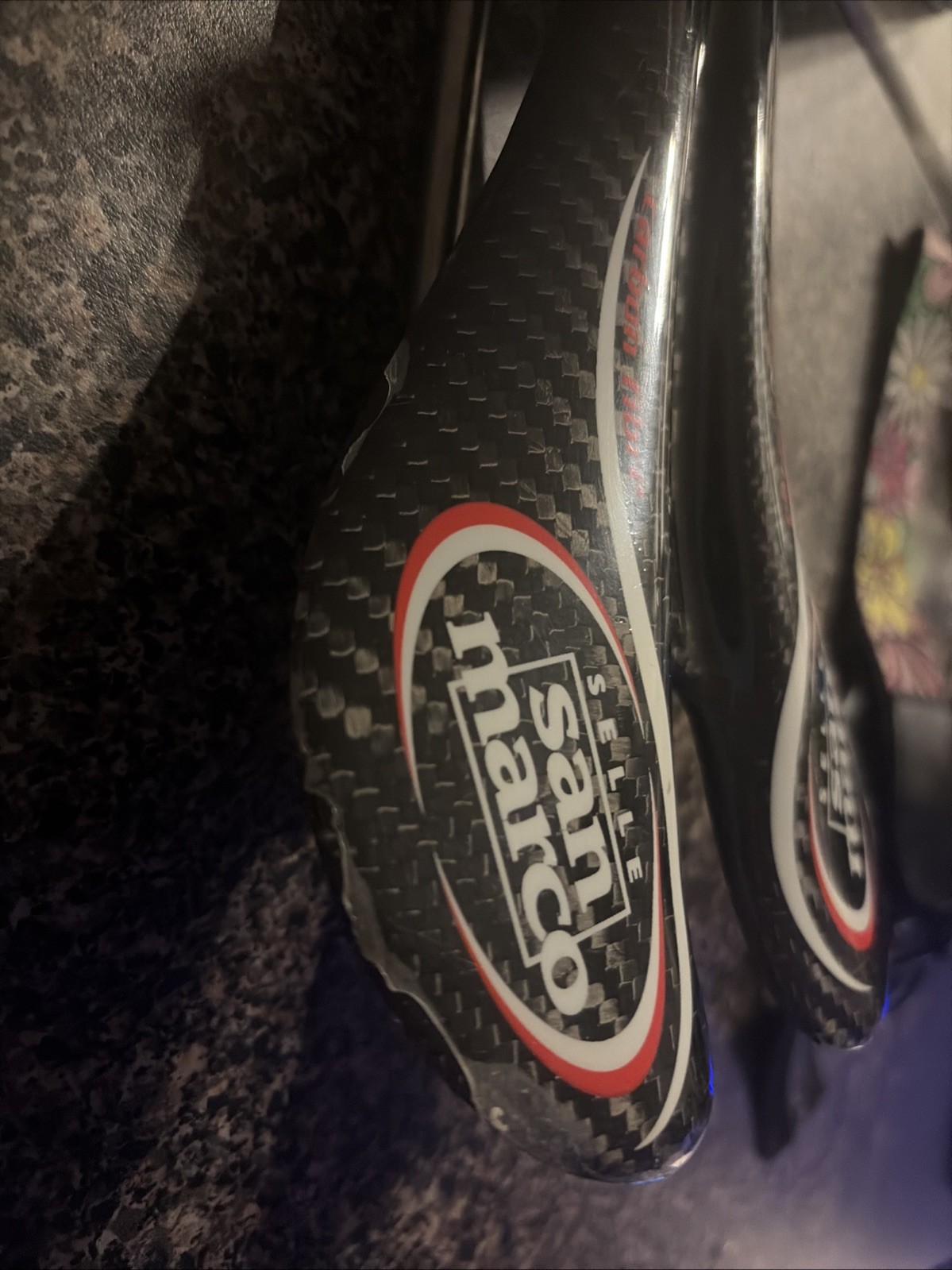 Selle San Marco Aspide Saddle Carbon Fiber Ti Rails Black/white/red Gentle Used