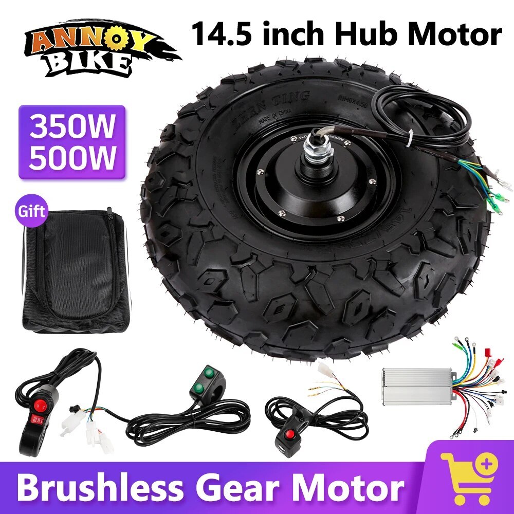 Electric Wheelbarrow Cart Gear Hub Motor Kit 24V 36 V48V 350 W 500W 14.5 inch