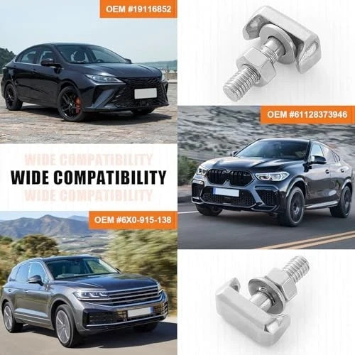 2PCS Battery Terminal T-Bolt, Stainless Steel Replacement Nuts for Car Battery