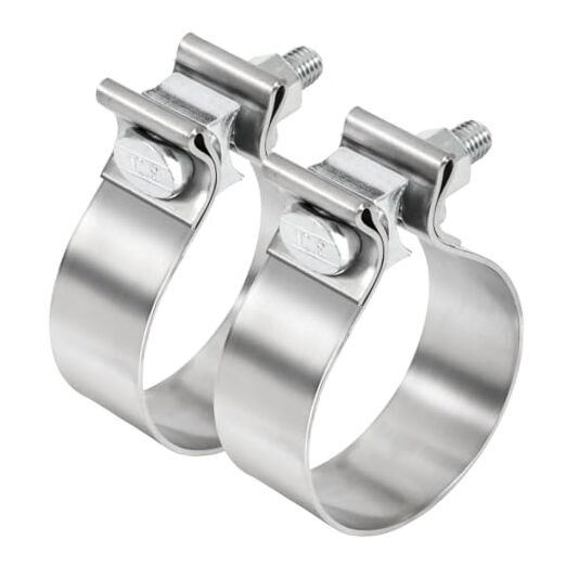 2.75 inch Exhaust Clamp, 2 3/4 Exhaust Clamp Stainless 2.75 Exhaust Clamp 2pcs