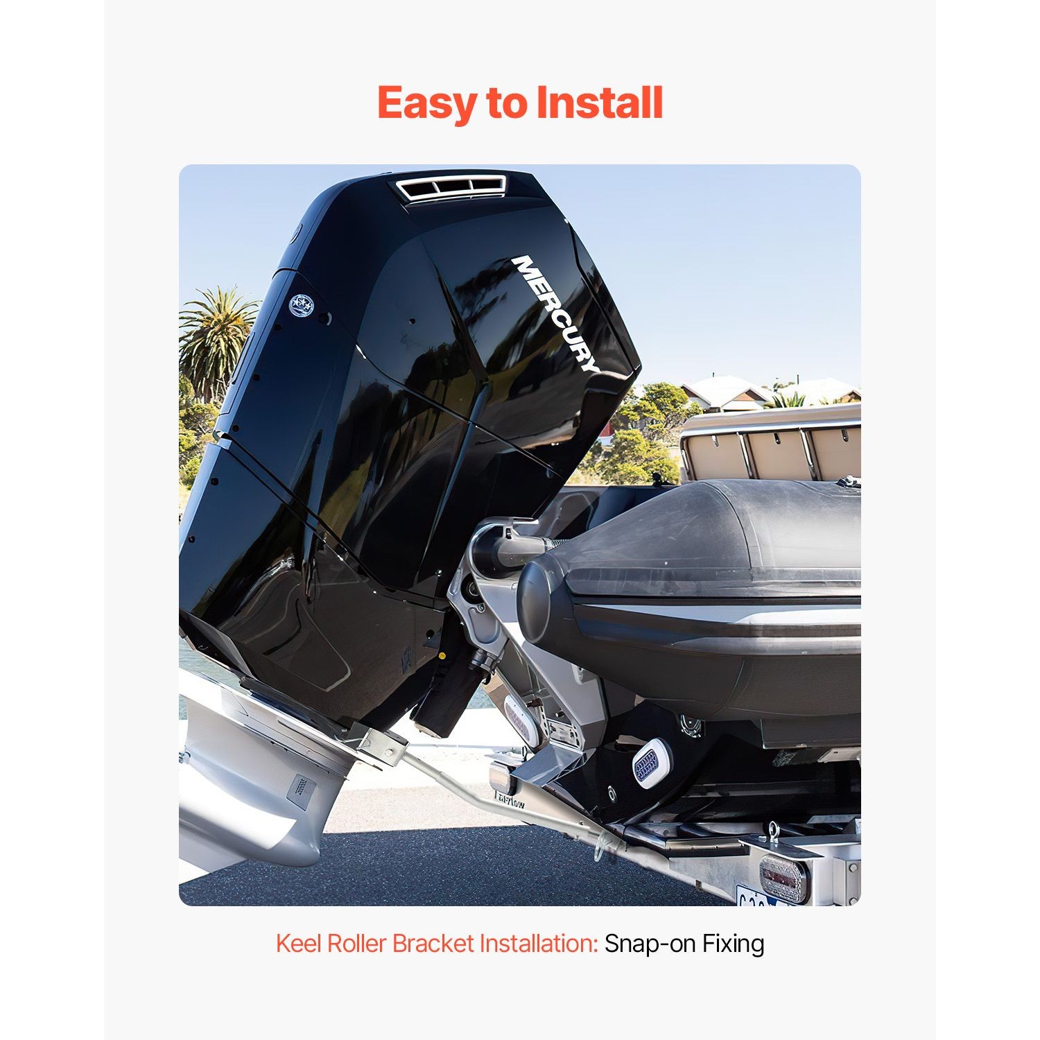 Adjustable Transom Saver 23.6-59in, Galvanized Steel, for Outboard Motors ≤150HP