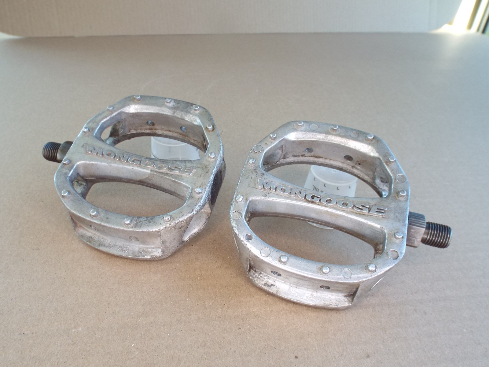 VTG Mongoose BMX Pedals Alloy 1/2” Silver in Color Bicycle Work Well! (Read)