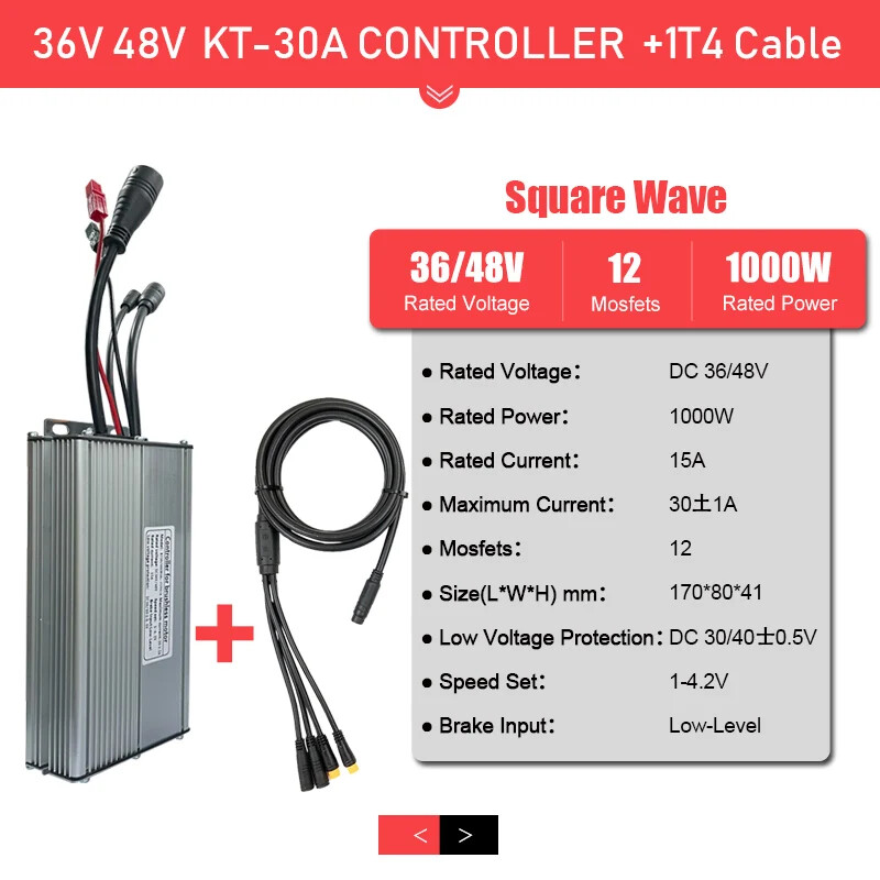 E-bike Controller 36V 48V 15-30A Waterproof Brushless 250W-1000W Hub Motor
