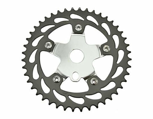 GENUINE VINTAGE LOWRIDER 44 TEETH STEEL CHAINRING 913A 1/2 X 1/8 IN BLACK/CHROME