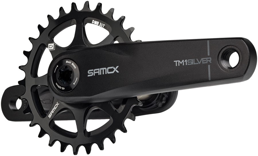 Samox Silver TM-1 Crankset – 155mm, 3-Bolt Direct Mount 30t Chainring, 24mm
