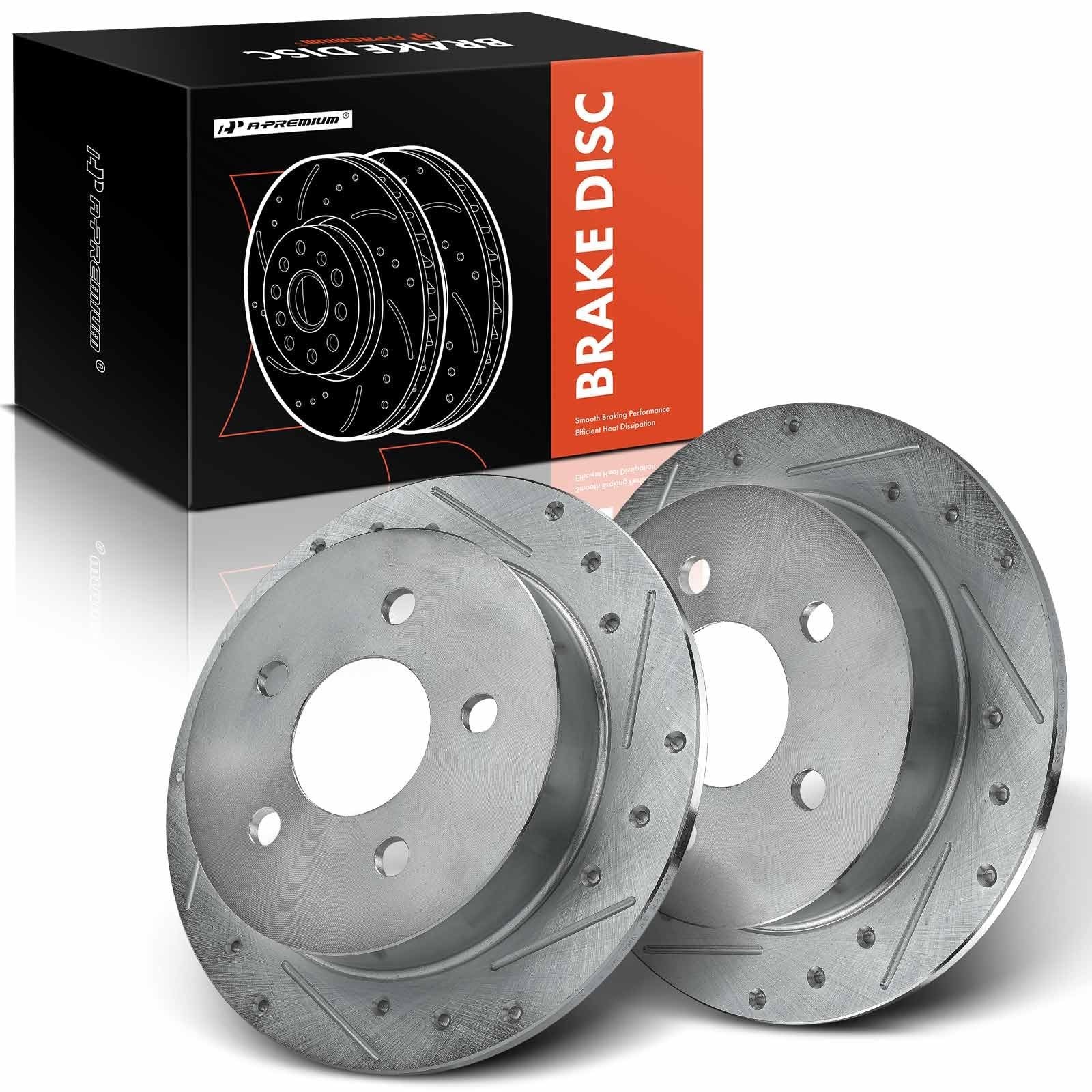 A-Premium 10.94 Inch (278mm) Rear Drilled and Slotted Disc Brake Rotors | Com…
