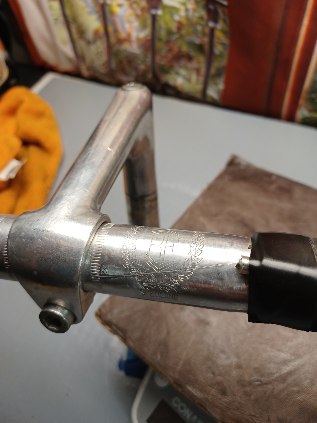 Vintage Belleri Handlebar & Stem St. Etienne 41cm w/ Shimano Aero Lever & Wrap