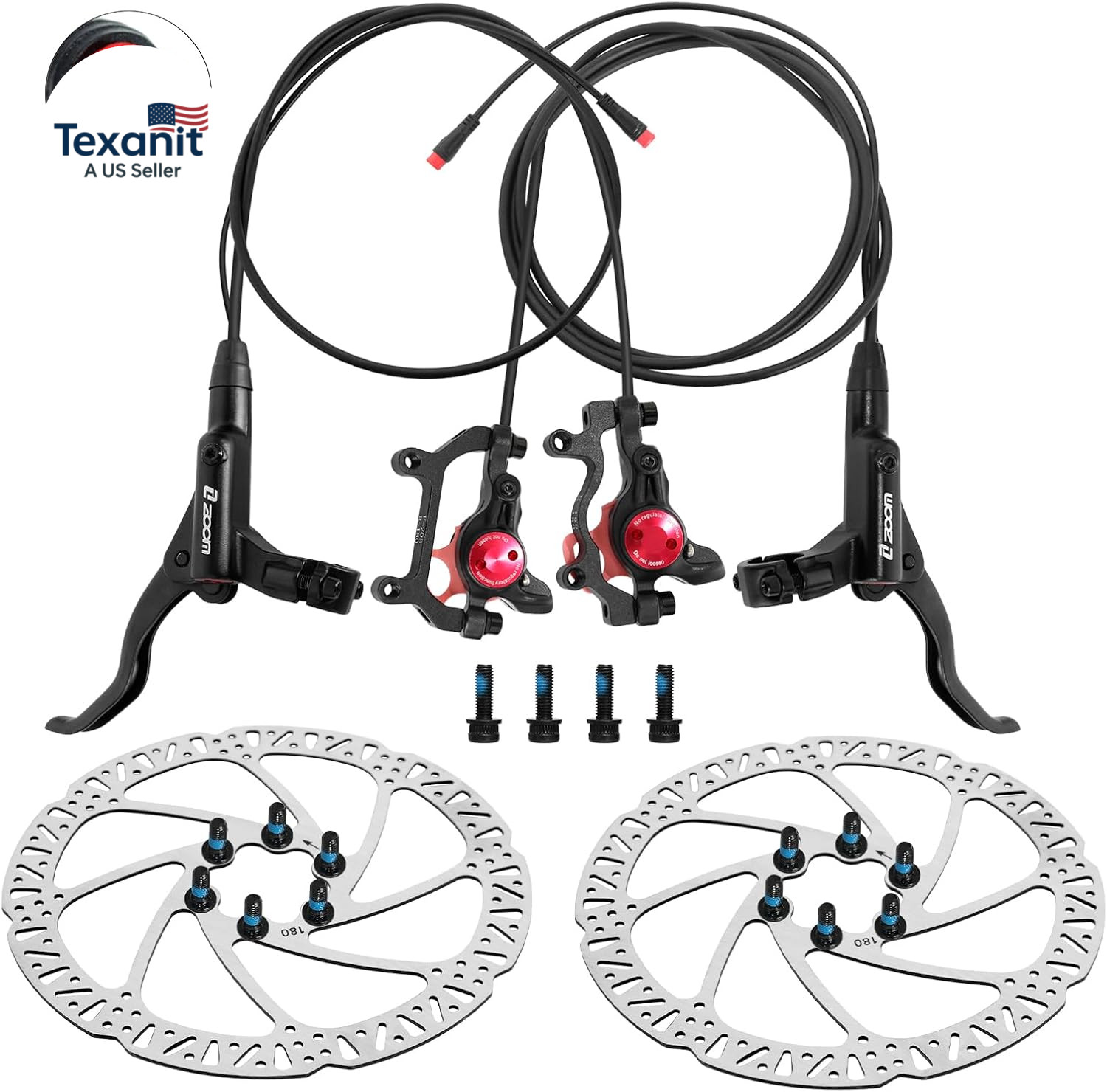 Z00M HB875E Ebike Hydraulic Disc Brake Set, Electric Power-Off Hydraulic Brake S