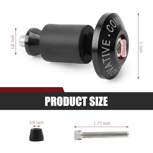 2 PCS 7/8″ Motorcycle Handlebar End Caps, Universal Handle Bar End Black