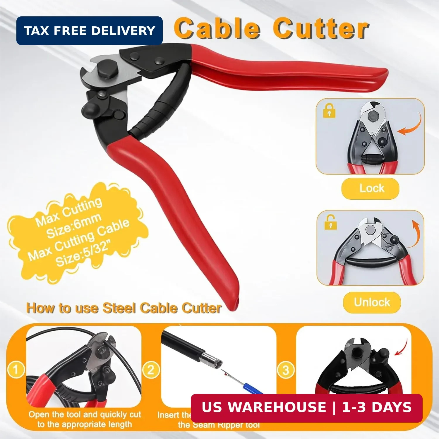 Stainless Steel Wire Cutter Bike Brake and Shifter Derailleur Cable Housing Kit,