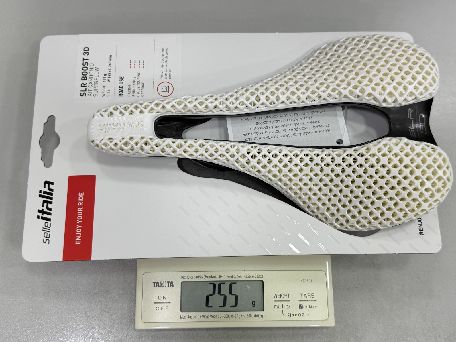 Selle Italia SLR Boost 3D Kit Carbon Superflow Saddle L3(145x248mm) White