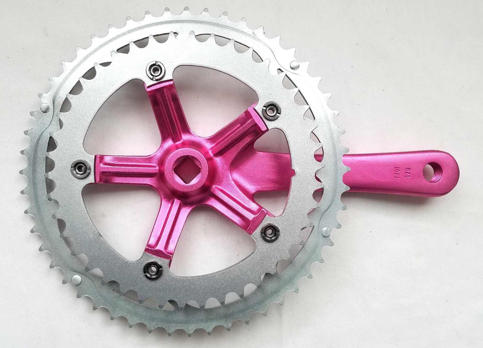 Aluminum 7/8s Road Crankset 52/42t Hot Pink 170mm