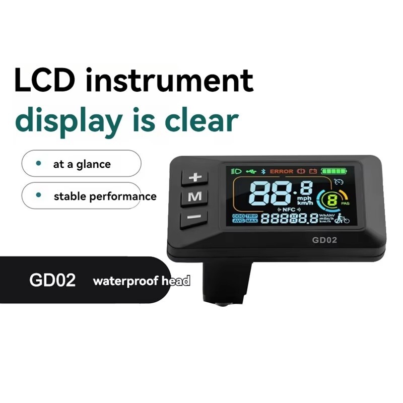24V-60V E-Bike Color Screen Display 2 / 5 Pin SM&WP Plug LCD Meter Panel Display