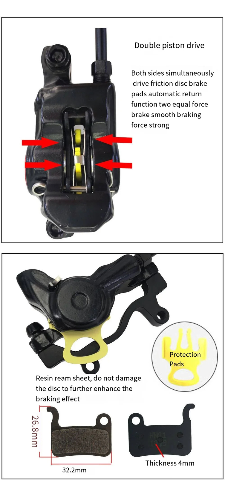E-bike Power Off Oil Brake for Electric Scooter MTB Foldable 800mm 1400mm