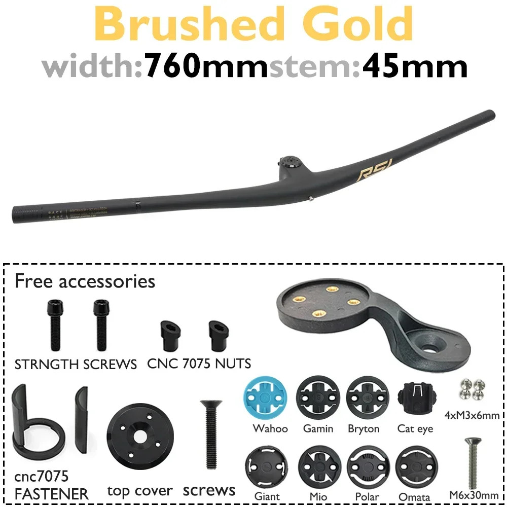 Full Carbon MTB Integrated Bicycle Handlebar 0 Degree 27.5mm Rise 760-800mm