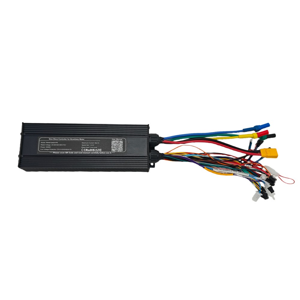 eBike Sine Wave Controller 60A 48V-72V 2000W 3000W 4000W 18MOSFET Electric Bike