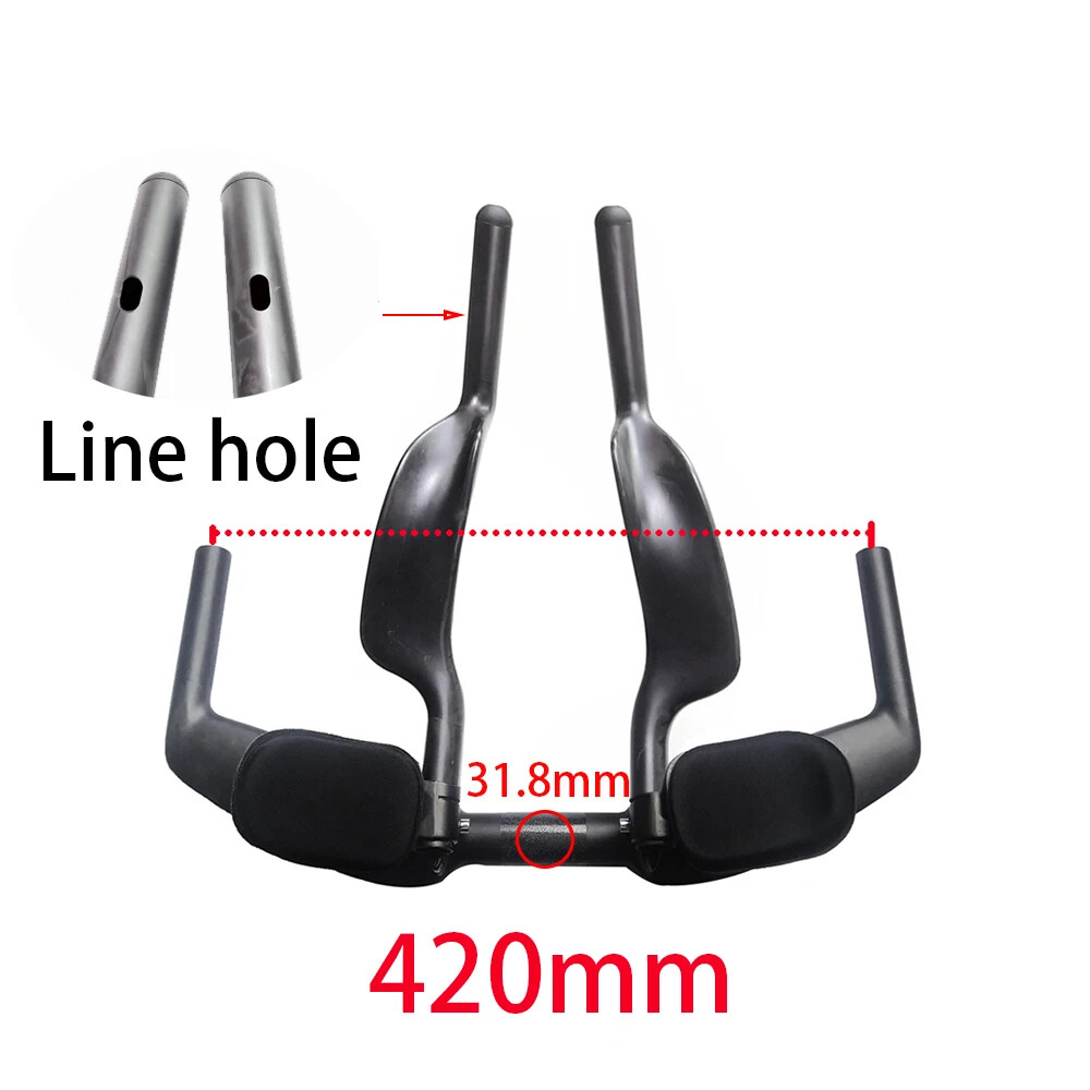 Carbon Fiber TT Road Bicycle Handlebars 31.8×400 420 440mm Caliber Triathlon Bar