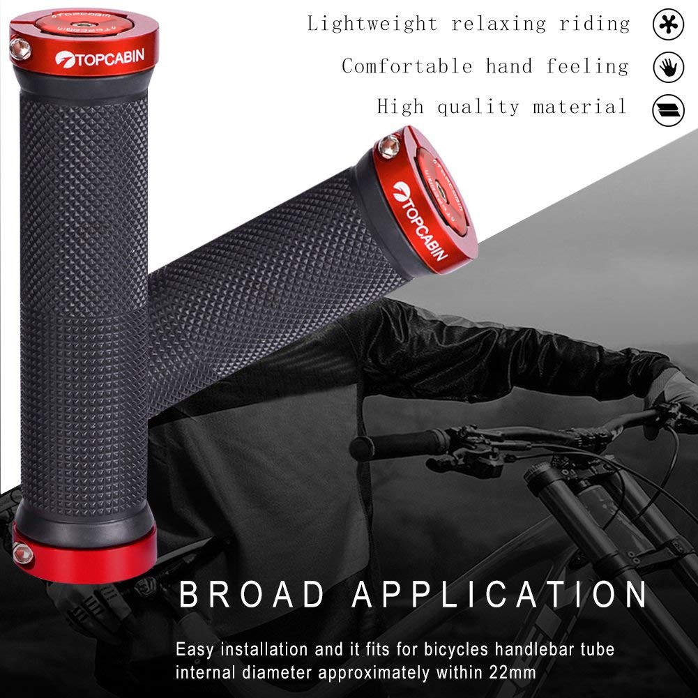 Bicycle Handlebar Grips Rubber Aluminium Alloy 130mm for Mountain Bike