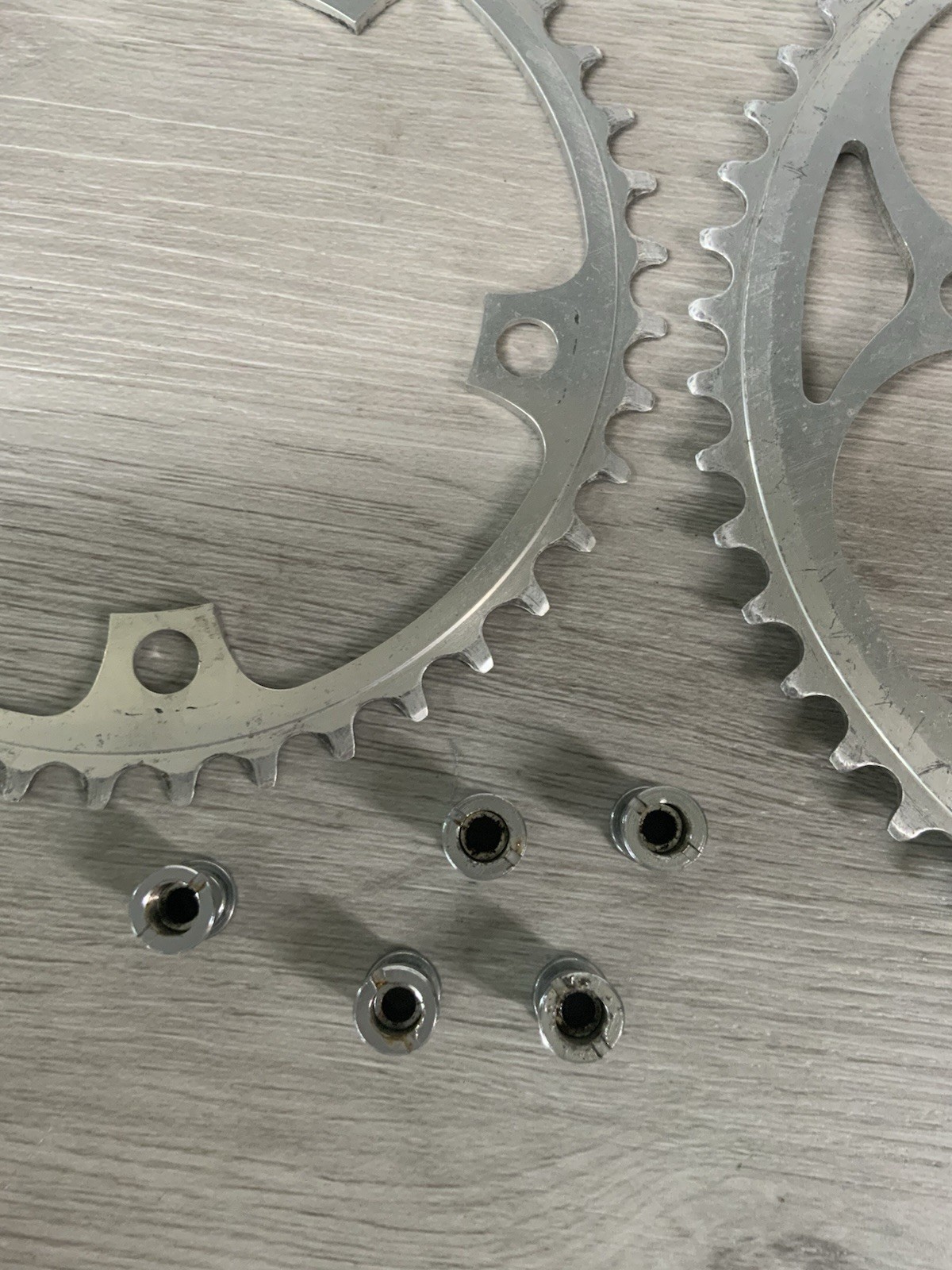 SHIMANO DURA ACE CHAIN RINGS (2) 42-53 TOOTH 130 BCD 6, 7, OR 8 SPEED 7400 BOLTS