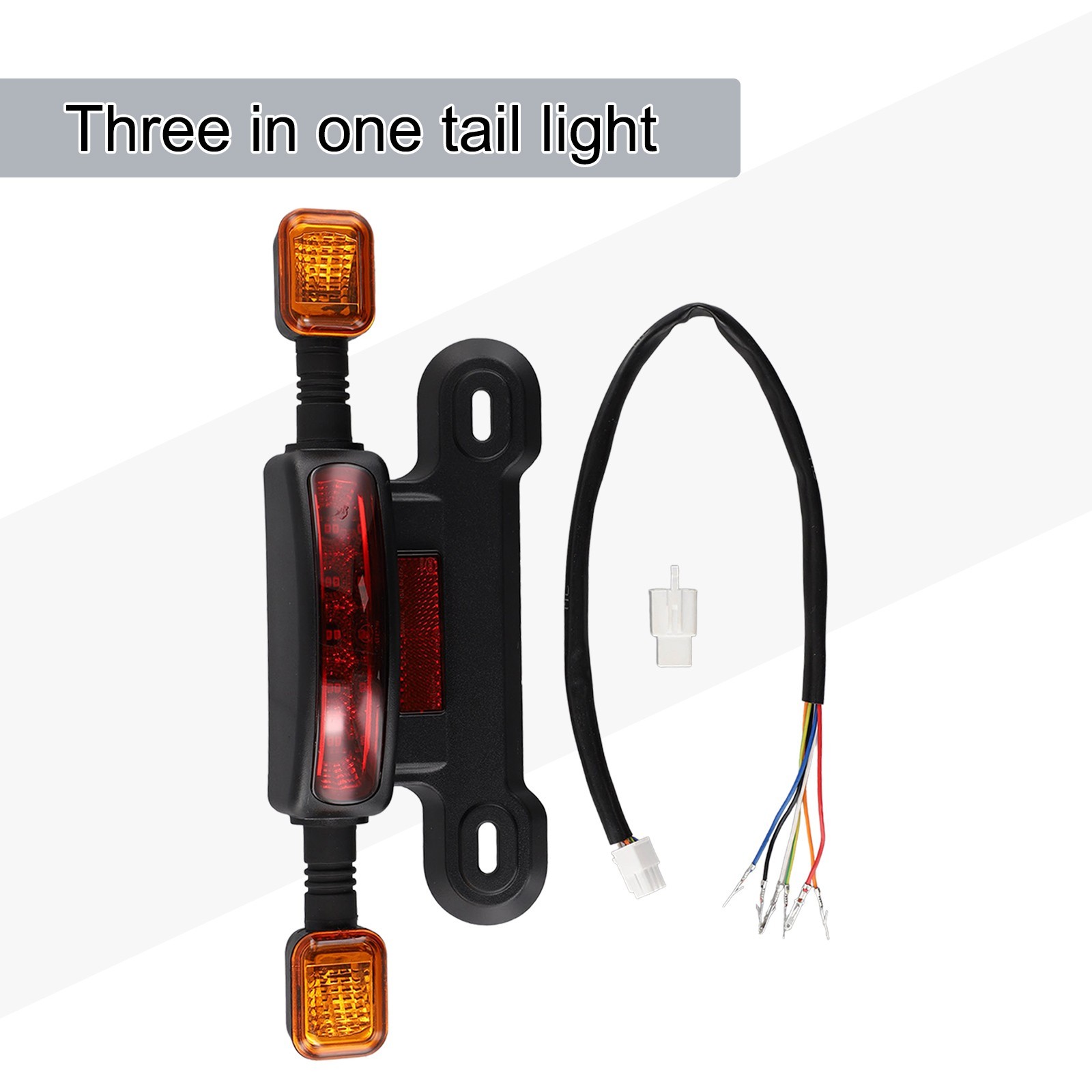 Electric Bicycle Taillight Assembly in Black and Yellow with 12V Support