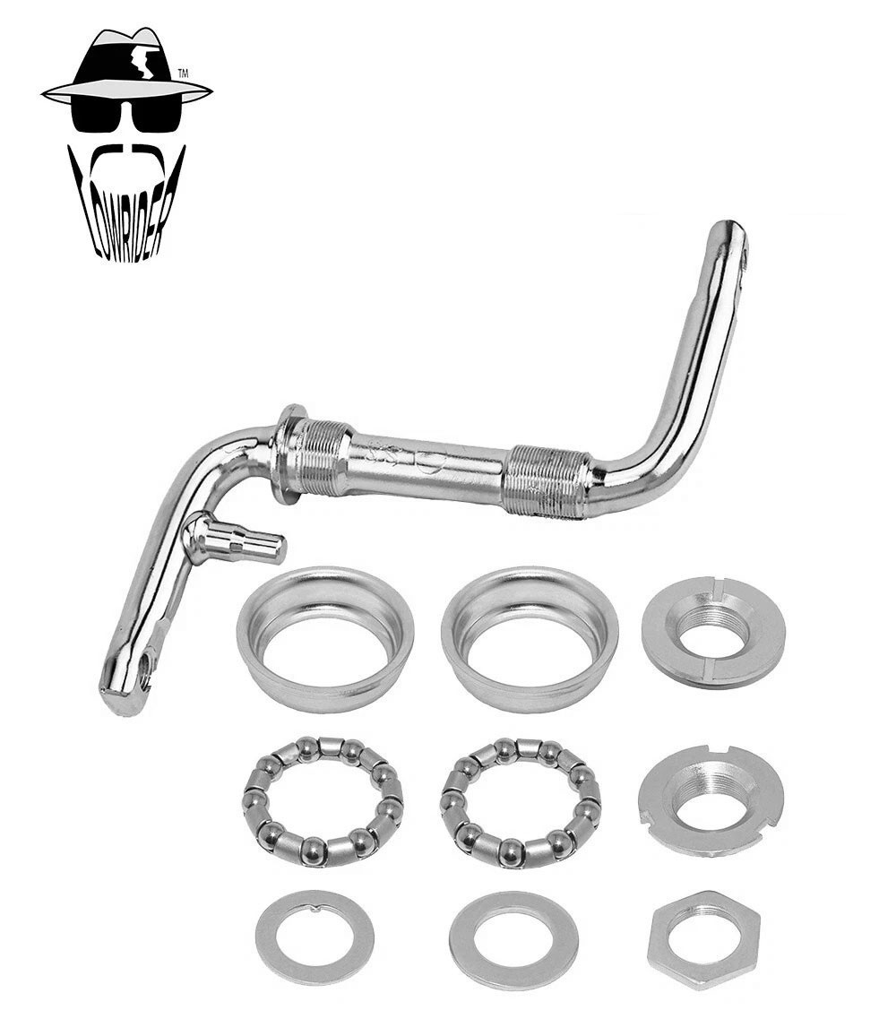 ORIGINAL LOWRIDER 1 Piece Crank 3″ (76mm) Chrome – 1/2″ Thread w/Bottom Bracket.