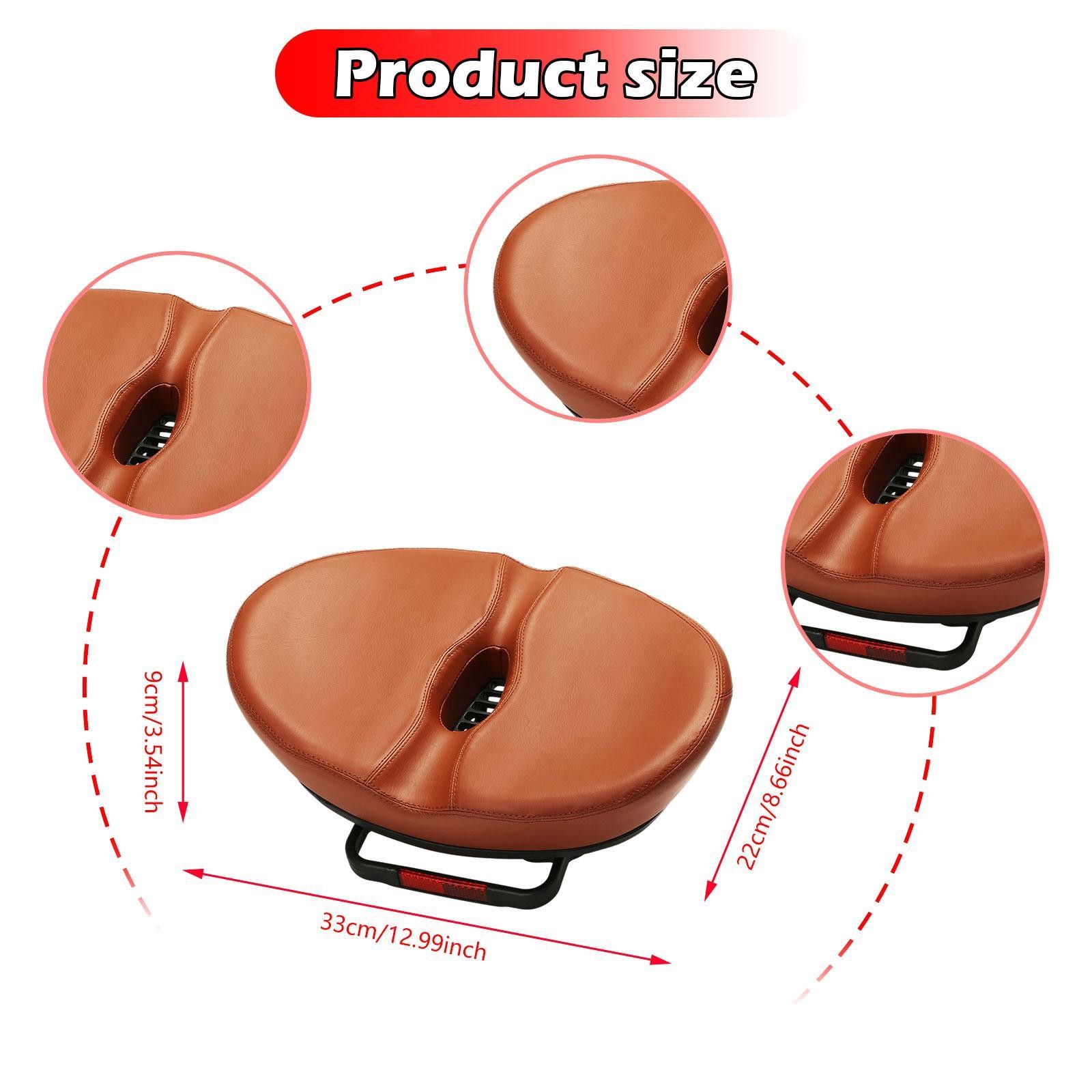 Bike Seat Cushion Noseless Wide Replacement Cycling Pad Seat Waterproof
