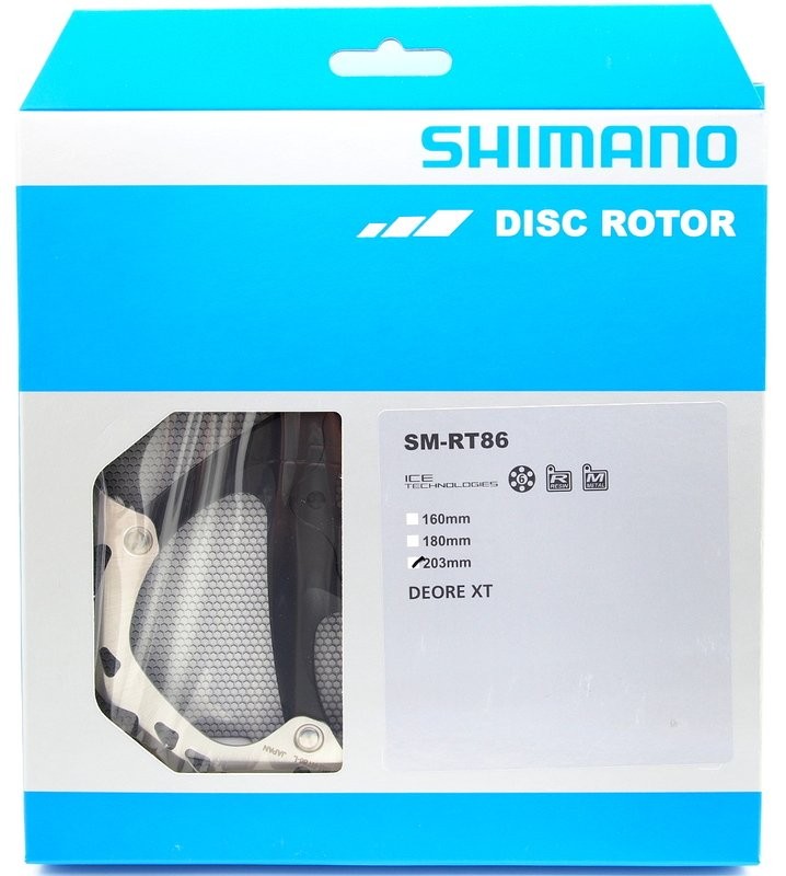New Shimano Deore XT SM-RT86-L Ice-Tec 6 Bolt Rotor 203mm, New In Box