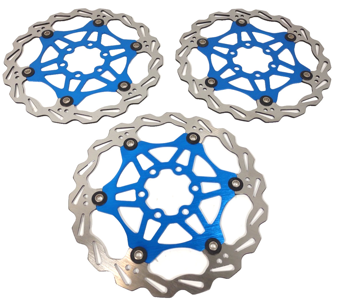 Set of 3 Bike Floating Disc Rotor 160mm Brake Rotor + 6 Bolts fits Shimano