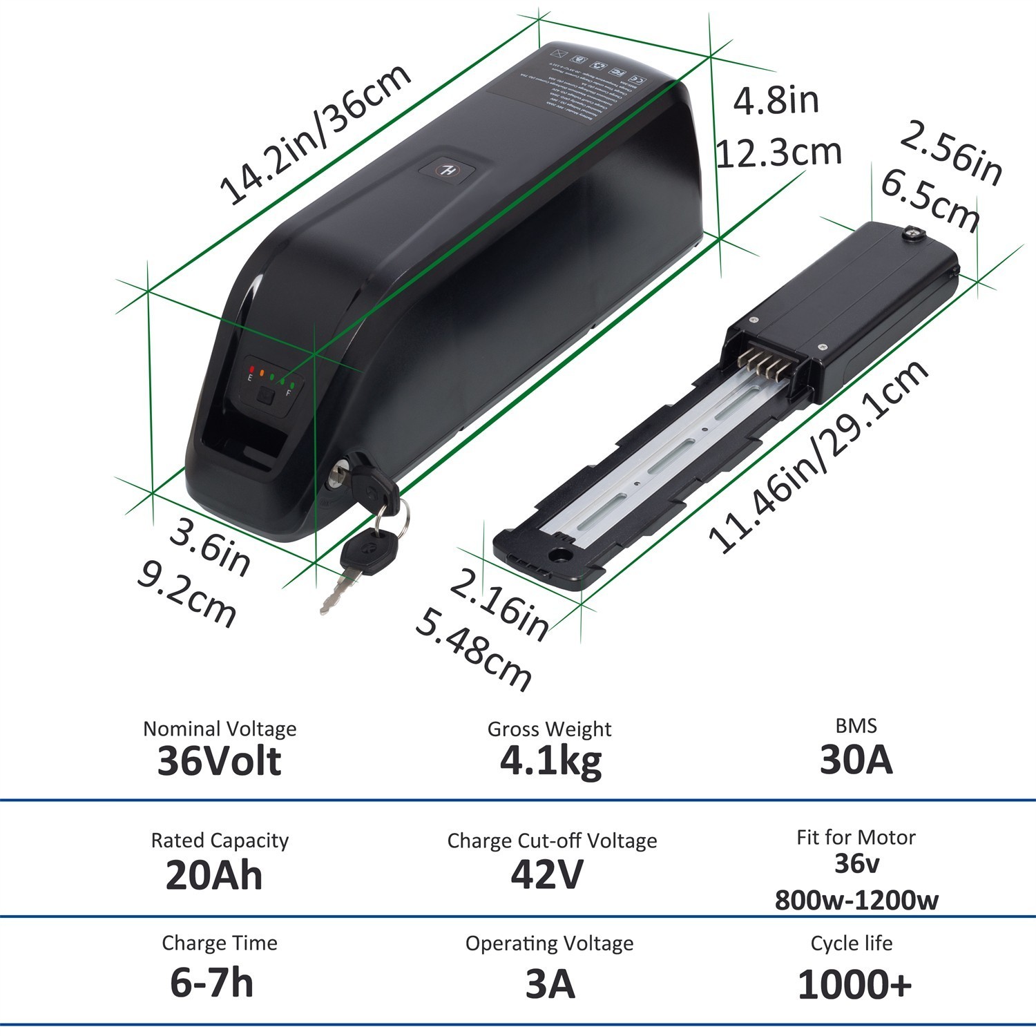 Hailong 36V/48V/52V 10ah/15ah/20ah electric bicycle battery for 2000W Motors