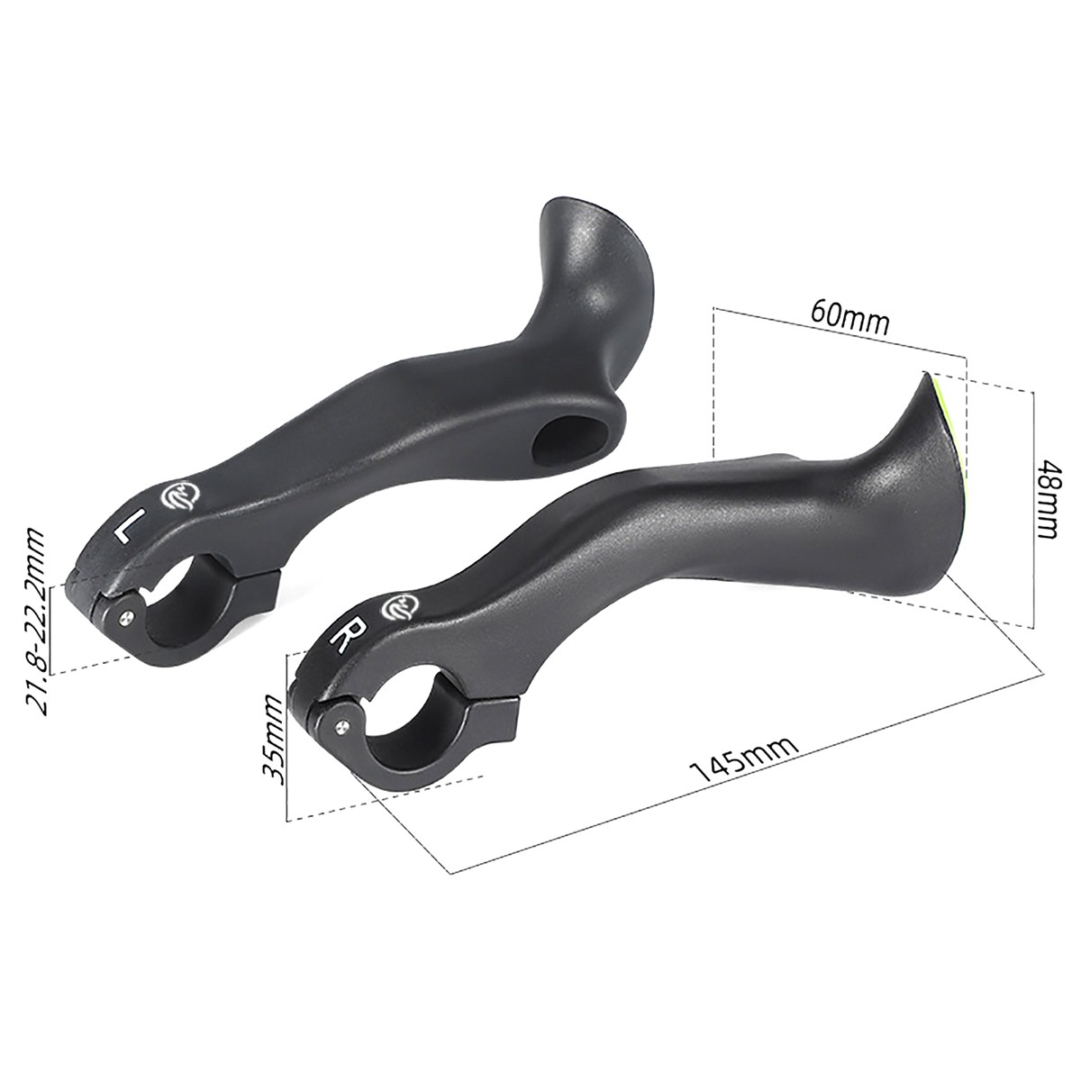 MTB Inner Bar Ends Ergonomic Handlebar Ends 145mm for Mountain Bike