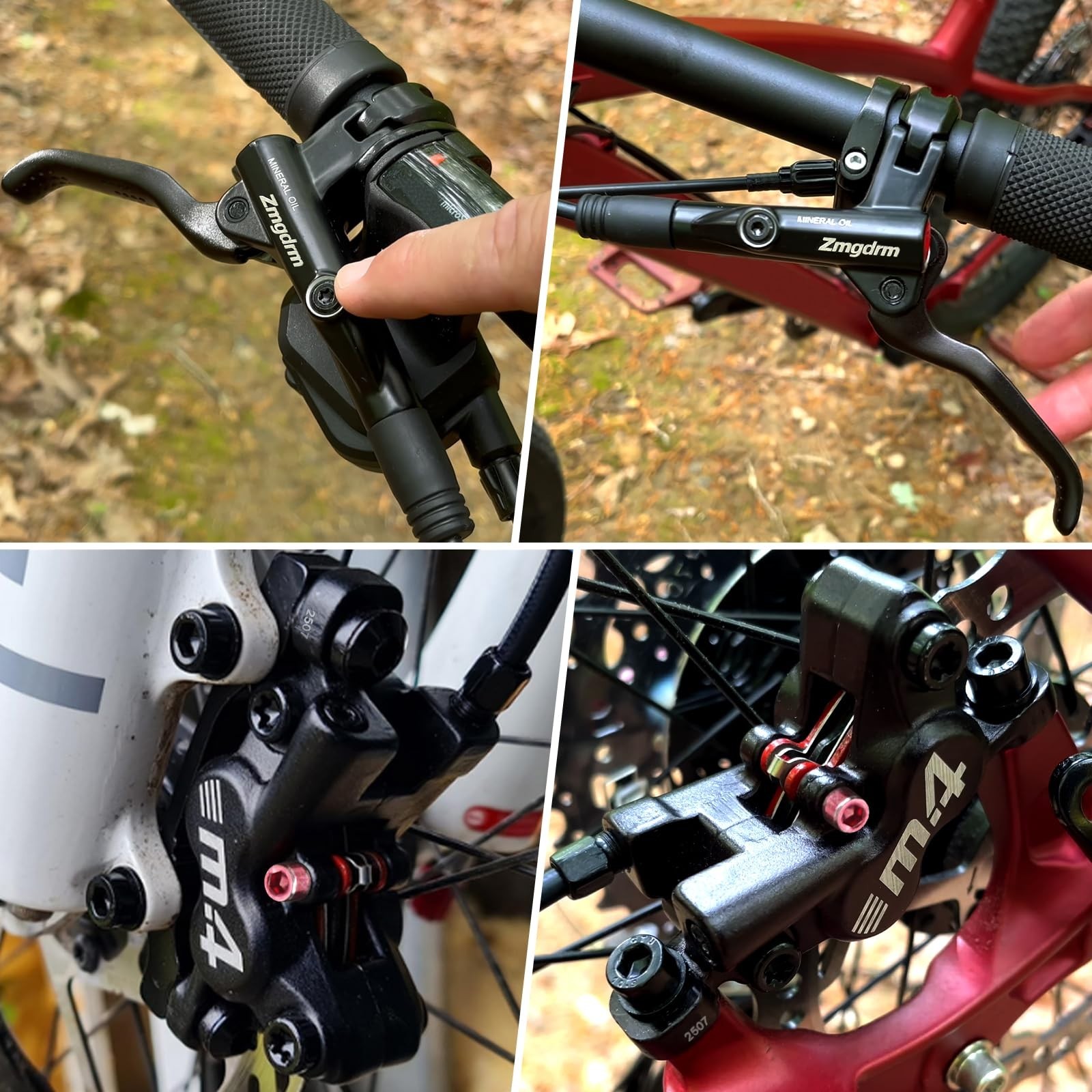 ZTZ 4-Piston MTB Hydraulic Brake Set, Left Front 850mm and Right Rear 1600mm …