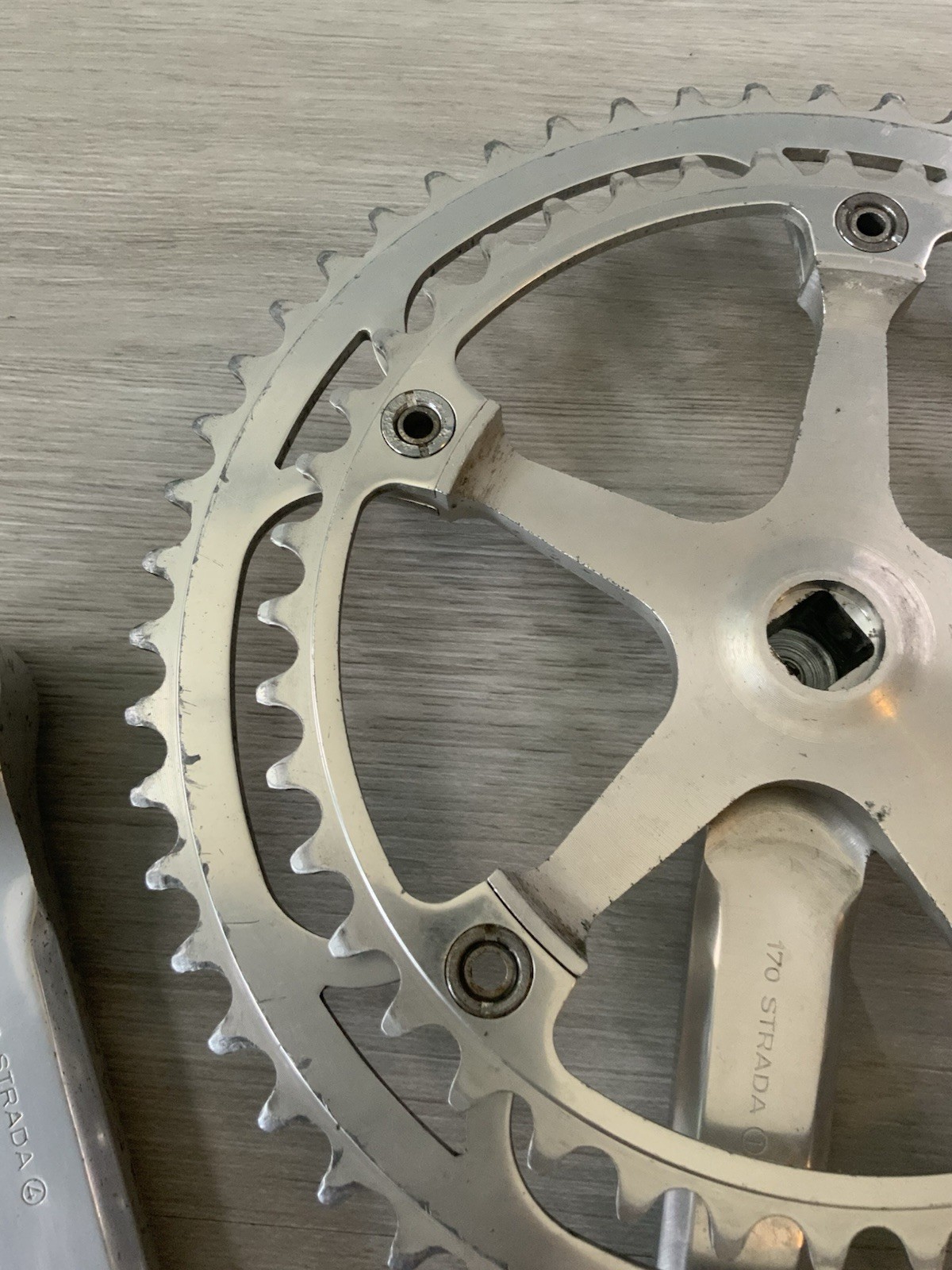 CAMPAGNOLO SUPER RECORD CRANKSET DOUBLE 53-42 TOOTH 170 MM ARMS RECORD CAPS
